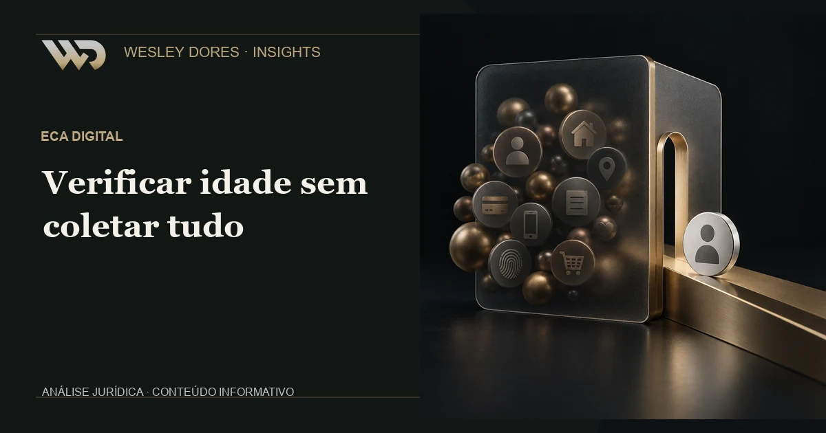 Camadas abstratas de acesso e uma credencial sem identificação representam a confirmação de faixa etária com minimização de dados